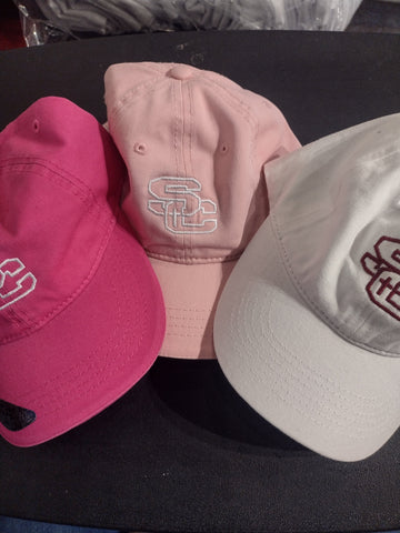 Ladies hats white/pinks